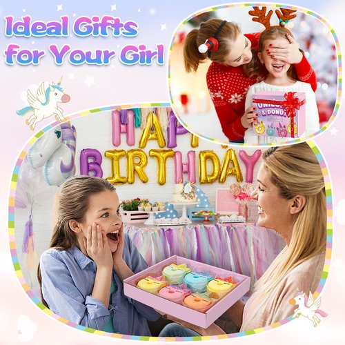 Unicorn Bath Bombs for Kids with Surprise Inside, 6 Pcs Organic Natural Bubble Bath Bombs for Girls,Christmas Birthday Gift for 3 4 5 6 7 8 Year Old Girl,Princess Bath Bomb Kit with Beautiful Toys