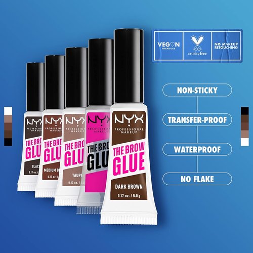 NYX Professional Makeup Eyebrow Gel - Extreme Hold Brow Glue in Clear for Flawless Brows