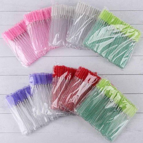 1000 Disposable Mascara Wands Eyelash Brushes Spoolies for Eyebrow Eye Lash Extension Crystal Multicolor