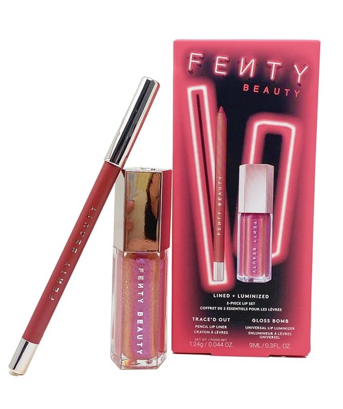 FENTY BEAUTY Lip Set - Lined & Luminized Lip Liner (Riri) with Gloss Bomb (Grape Splash)