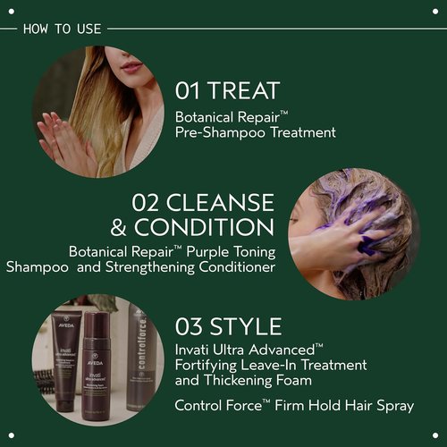 Aveda Botanical Repair Purple Toning Shampoo - Reduces Brassy Tones for Blonde, Silver & Grey Hair | 6.7 fl oz