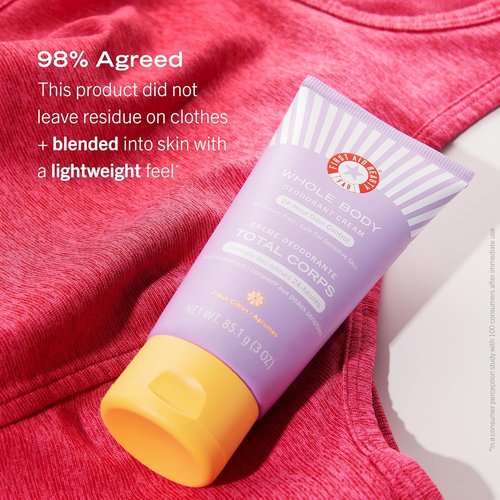 First Aid Beauty Whole Body Deodorant Cream - All-Day Odor Control, Dermatologist Tested, 3oz