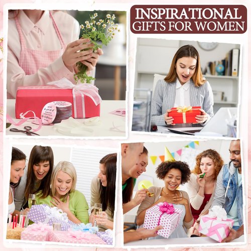 Cinnvoice 25 Sets Pink Inspirational Mini Compact Mirror Bulk for Women Small Portable Round Purse Mirrors Employee Appreciation Gift for Graduation Party Favors Coworker Nurse (May You)