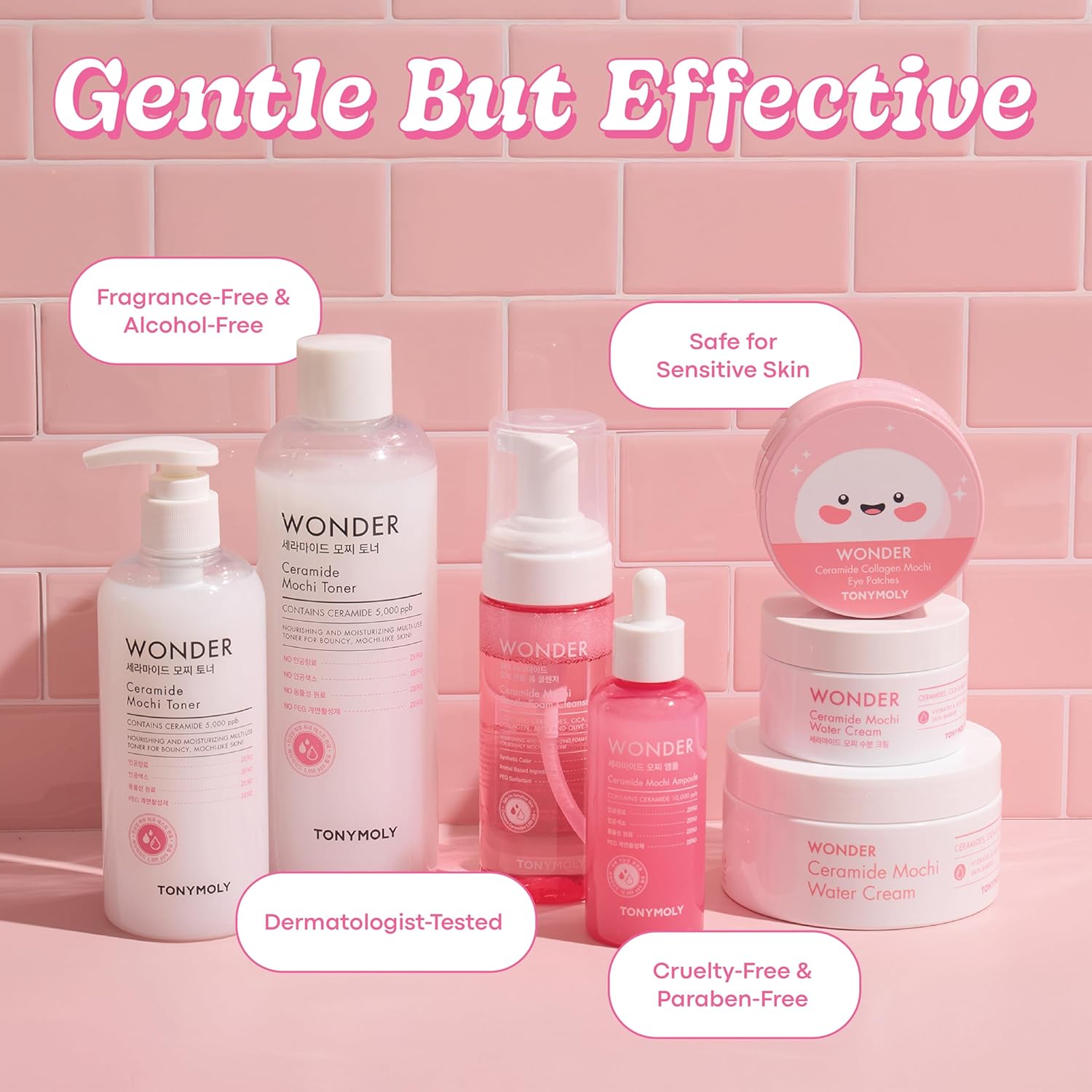 TONYMOLY Wonder Ceramide Mochi Milky Toner - Hydrating 5,000 ppb Ceramide for Dry & Sensitive Skin | 16.9 fl oz / 500ml