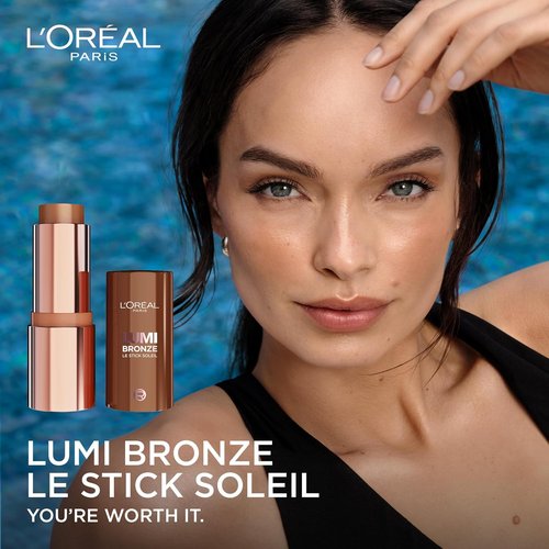 L'Oreal Paris Lumi Bronze Stick - Cream-To-Powder Bronzer for Sunkissed Glow | 100 Sunkissed Rosé