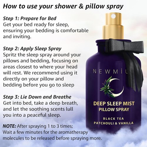 Skiennix Deep Sleep Pillow Spray - Natural Aromatherapy Mist for Relaxation & Stress Relief | Patchouli, Black Tea, Vanilla