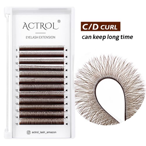 ACTROL W 3D Eyelashes Extension Lashes Brown D Curl 0.07mm 8-15mm Lash Volume Extension Easy Fans W Shaped Premade Soft Eyelashes Supply YY Lash