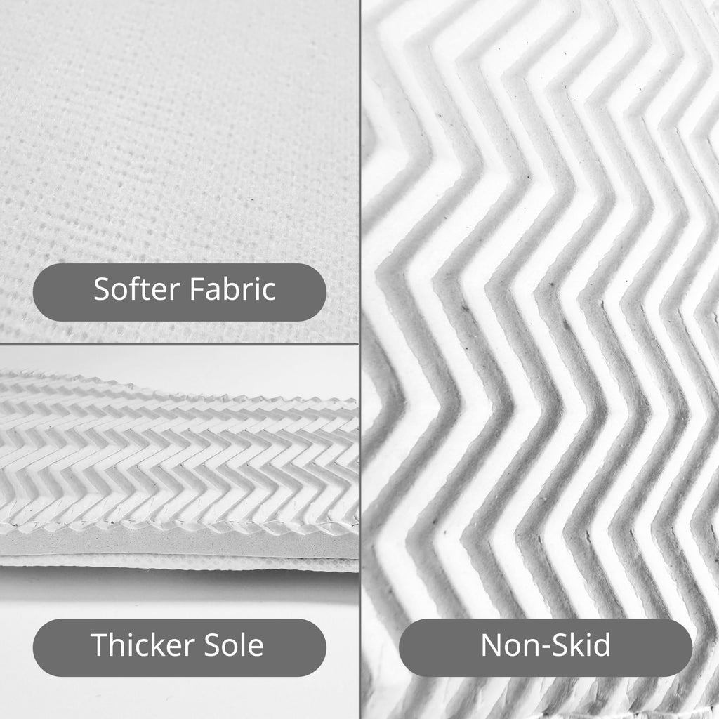 Winterlace Hotel Spa Slippers 48 Pairs Bulk Disposable Non Slip Travel Closed Toe Guest Unisex (White, US Footwear Size System, Adult, Women, Alpha, Medium, Large)