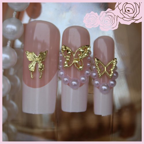 200 Pcs Butterfly Nail Charms and Gems Gold Butterflies Nail Charms Bulk Kawaii y2k Nail Art Charms 3D Cute Metal Alloy Making Ornament Big Small Nail Decoration Accessories for DIY fingernail Charms
