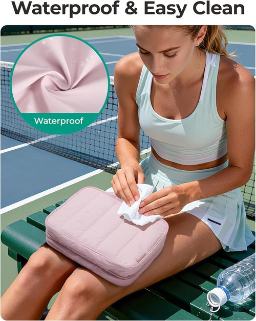 BAGSMART Travel Toiletry Bag - Waterproof Makeup Organizer with Hanging Hook | Pink, Full-Size Accessories