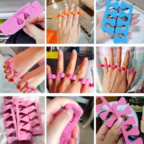 80pcs Sponge Toe Separators Pedicure Set for Nail Polish- Premium Nail Art Painting and Polishing Tool Kit, 5 Funy Color