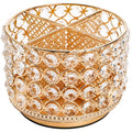 Hedume Crystal Vanity Organizer with 4 Compartments, 360 Degree Rotating Makeup Brush Holder, 4-Slot Glitter Gold Spinning Cosmetic Brushes Display Multi-Functional Desk Organizer Home Decor