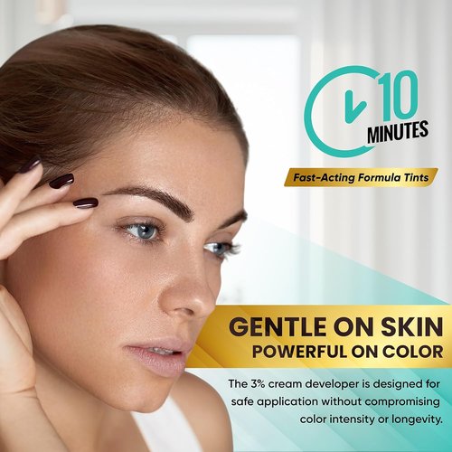 Regine Switzerland Dark Brown Hair Tint Kit - Waterproof Root Touch-Up Color, 25ml, Lasts 4-6 Weeks