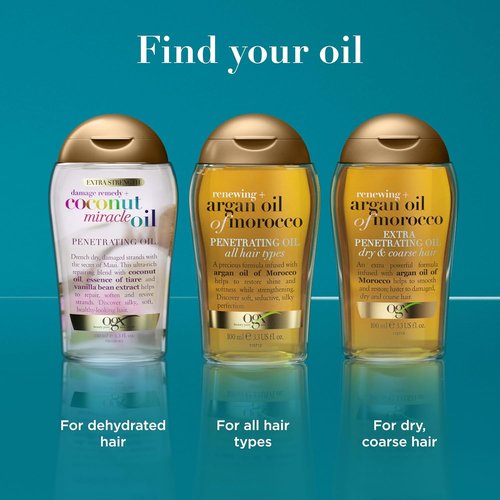 OGX Renewing Argan Oil of Morocco - Cold-Pressed Hair Treatment & Shine Oil | Moisturizing, 3.3 fl oz