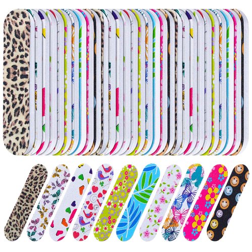 Mudder 150 Pack Mini Nail Files Bulk, Double Sided Emery Boards for Nails, Disposable Small Gift Set, Colorful Grit Emery Files Tools for Fingernails Manicure Pedicure Shaping Buffing Smoothing Cute