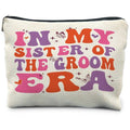 RYYCDOI Sister In Law Gifts, In My Sister of the Groom Era Makeup Bag, Big Sister Gift, Sister in Law Wedding Gifts, Best Sister in Law Gifts, Big Sister Cosmetic Bag Toiletry Bag