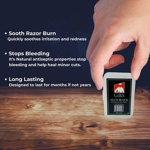 Gents Alum Block in Plastic Case | Upgrade Your Shave - Soothing Aftershave Solution for Shaving Razor Burn Relief - Travel Friendly Durable Plastic Case Included (3.5 Ounces Pack of 3)