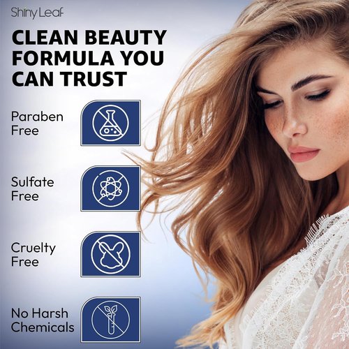 Shiny Leaf Peptide Conditioner - DHT Blocker with Biotin & Caffeine | Sulfate-Free Thickening Formula for All Hair Types, 16 fl oz