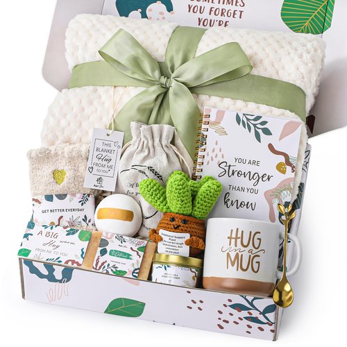 Get Well Gifts for Women Self Care Gift Baskets Chemo Care Package Inspirational Relaxation Feel Better Grief Thinking of You Surgery Recovery condolences Sympathy Gifts for Her Christian Mom Friend