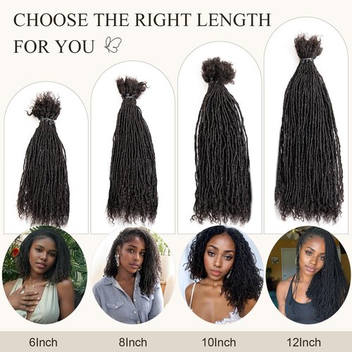 DAIXI Handmade Interlocking Sisterlocks Curly Tips 100% Real Human Hair Permanent Micro Locs Extensions Natural Looking Soft Dreadlocks Can Be Bleached and Dyed (1B - 0.2cm, 8 Inch 30 Strands)