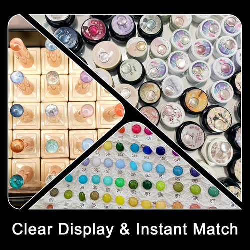 Allstarry Nail Swatches, 600Pcs Nail Polish Swatch Dots Round Nail Color Swatches Clear Transparent Nail Polish Display Nail Sample Swatches for Gel Polish Nail Art Practice Tips Swatch Book
