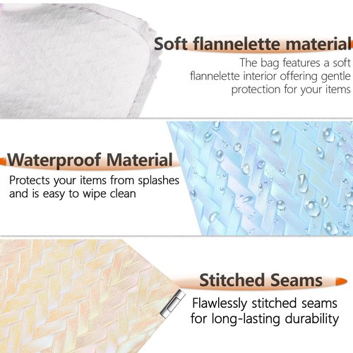 MXXUUOOM 4 PCS holographic Pouch Bags Mini Makeup Bag for Purse, Coin Purse & Purse Pouch Set,Self-Closing Cosmetic Organizer for Women, Waterproof Faux Leather for Lipstick, Coins & Daily Essentials