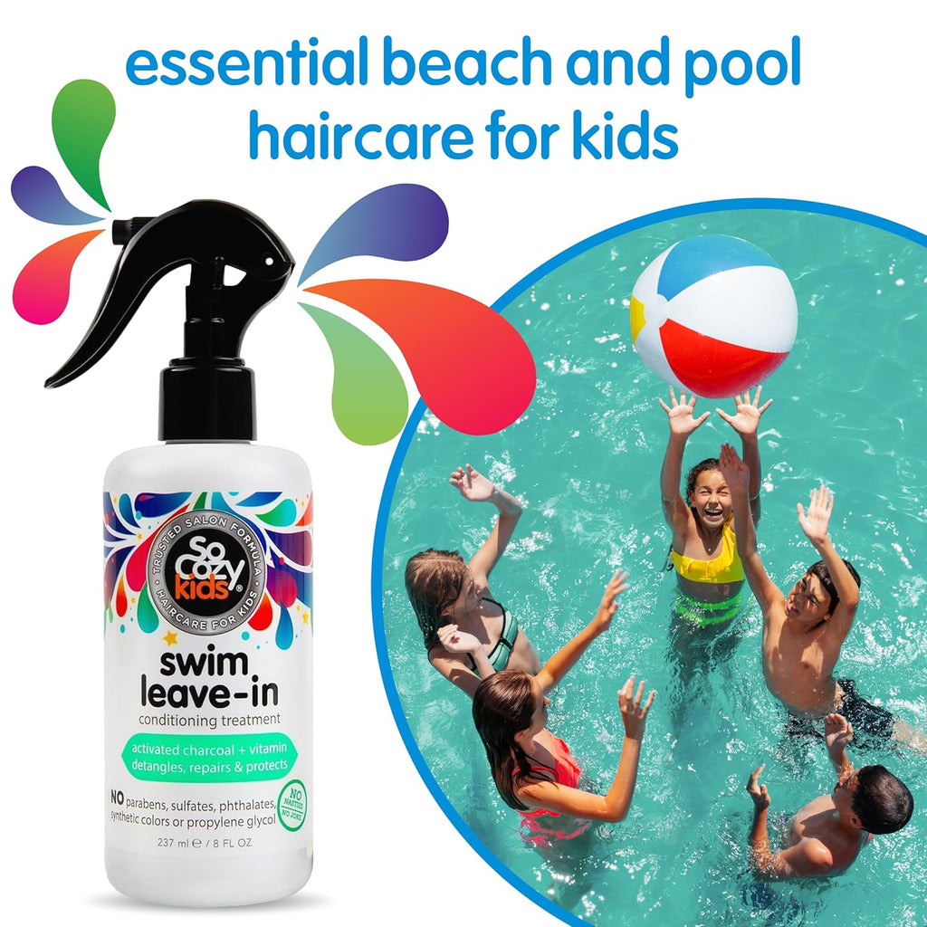 SoCozy Swim Leave-In Conditioner Spray - Protects & Repairs Kids' Hair from Pool & Sun Damage | 8 Fl Oz
