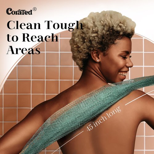 CORATED African Net Sponge Authentic, Shower Loofah Exfoliating Bath Sponge, Body Scrubber for Women and Men Daily Use Body Care, Travel Portable Bath Accessories Spa Gifts