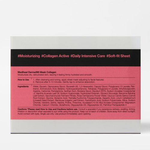 Mediheal Derma 365 Collagen Mask (30 Masks) - Daily Skin Care Mask for Firm Moisturizing to Lift Skin with Collagen Active 3X