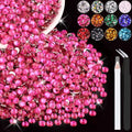 4000PCS 4mm Resin Rhinestones in Bulk (Hot Pink), Bedazzling Flatback Crystals for Crafts DIY Nail Decoration, Gems Charms for Tumbler Shoes Clothing Fabric with Pickup Pen and Tweezers