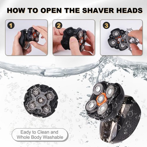 Shaver Replacement Heads Compatible with Microtouch Titanium Head Shaver, for Bald Men Electric Shaver Replacement Heads,2 Pack