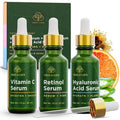 Tree of Life Beauty Facial Skin Care Set - Brightening & Firming Serums with Vitamin C, Retinol & Hyaluronic Acid | 1 Fl Oz (Pack of 3)