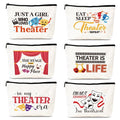 Luvsweets Theater Gifts Makeup Bags - 6Pcs Musical Theater Cosmetic Bags with Zipper, Funny Broaddway Theatre Gifts for Women Theatre Lovers Actors, Birthday Christmas Valentine Mother's Day Presents