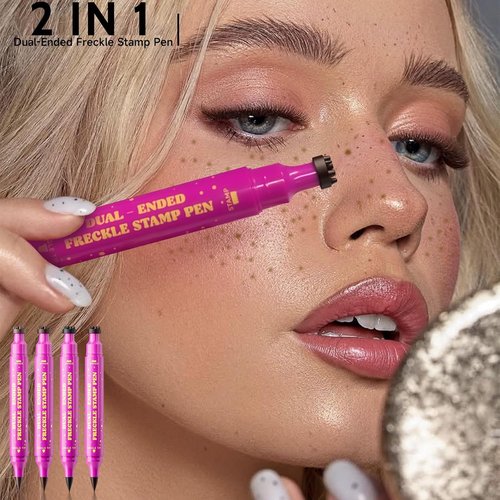 Skiennix Dual-Ended Freckle Pen & Stamp - Waterproof, Smudge-Proof Makeup Tool for Natural Sunkissed Look
