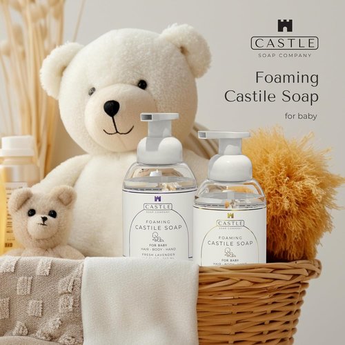 Skiennix Foaming Baby Castile Soap - 3-In-1 Hair, Body & Hand Wash | Nourishing Coconut Oil | 11.5 oz | Fresh Lavender