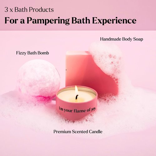 Spa Gifts for Women - Valentines Gift (Set of 8) - Premium Self Care Spa Kit- Bath, Skin Care Sets & Self Care Items - Pampering Valentine Gifts for Women, Spa Gift Basket, Galentines Day Gifts