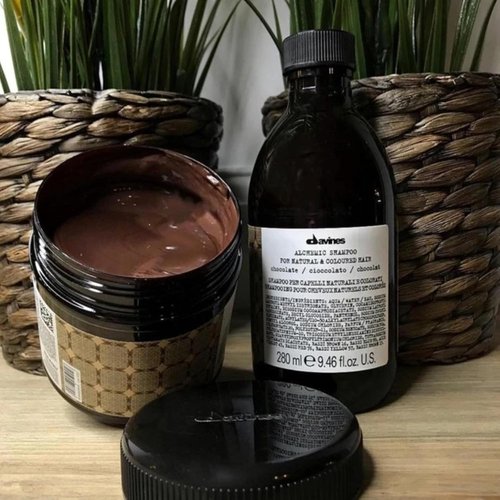 Davines Alchemic Conditioner - Chocolate Color Depositing Cream for Dark Hair | Hydrates & Intensifies Brunette Tones, 8.45 Fl Oz