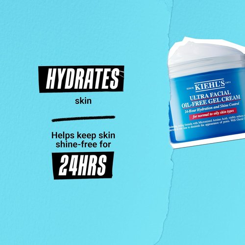 Kiehl's Ultra Facial Oil-Free Moisturizer - Shine-Reducing Gel Cream for Oily Skin | 24-Hour Hydration & Pore Minimization