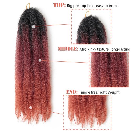 8 Packs Marley Twist Braiding Hair 24 Inches MarleyTwist Hair Cuban Twist Hair Marley Afro Kinky Curly Twist Synthetic Hair Extensions