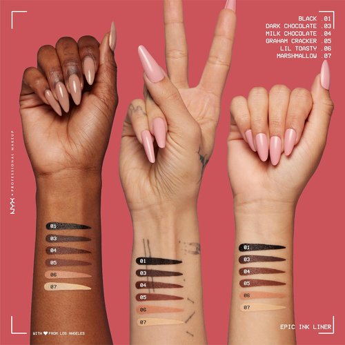 NYX PROFESSIONAL MAKEUP Epic Ink Liner - Waterproof Vegan Liquid Eyeliner in Milk Chocolate (Brown Matte)