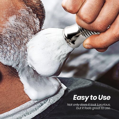 Doladaes Silver Yellow Shaving Brush for Men，shave brush soft and dense,Ultra Heavy Chrome Handle,Ultra-Strong Nut Structure,Minimal Shedding, Fast Lather,The best shave of your life!