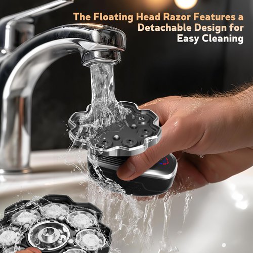 Electric Razor for Men,Head Shavers for Bald Men,Electric Shavers for Men with Wet & Dry Bald Head Shaver 9D Floating, 5-in-1 Body Shavers Comes with Magnetic Detachable Blades