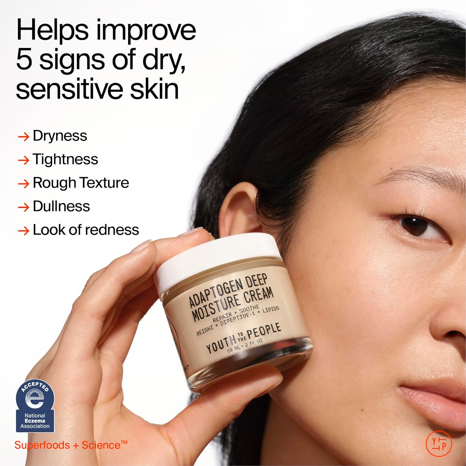 Youth To The People Adaptogen Moisture Cream - Hydrating Face Moisturizer for Sensitive Skin | 2 Fl Oz