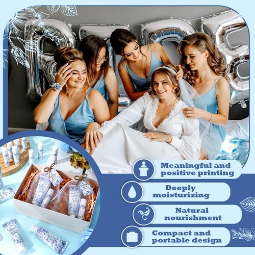 Swiffen 48 Sets Something Blue Before I Do Bridal Shower Hand Cream and Lip Balm Gift Bulk Blue Floral Wedding Favors Travel Size Hand Lotion and Lip Balm Bridal Shower Party Supplies for Guest