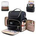 ELCUPA Nail Polish Organizer Holds 48 Bottles and a Nail Lamp, Nail Tech Storage Case Large Nail Polish Bag with 2 Removable Boxes and Tools Storage Pockets
