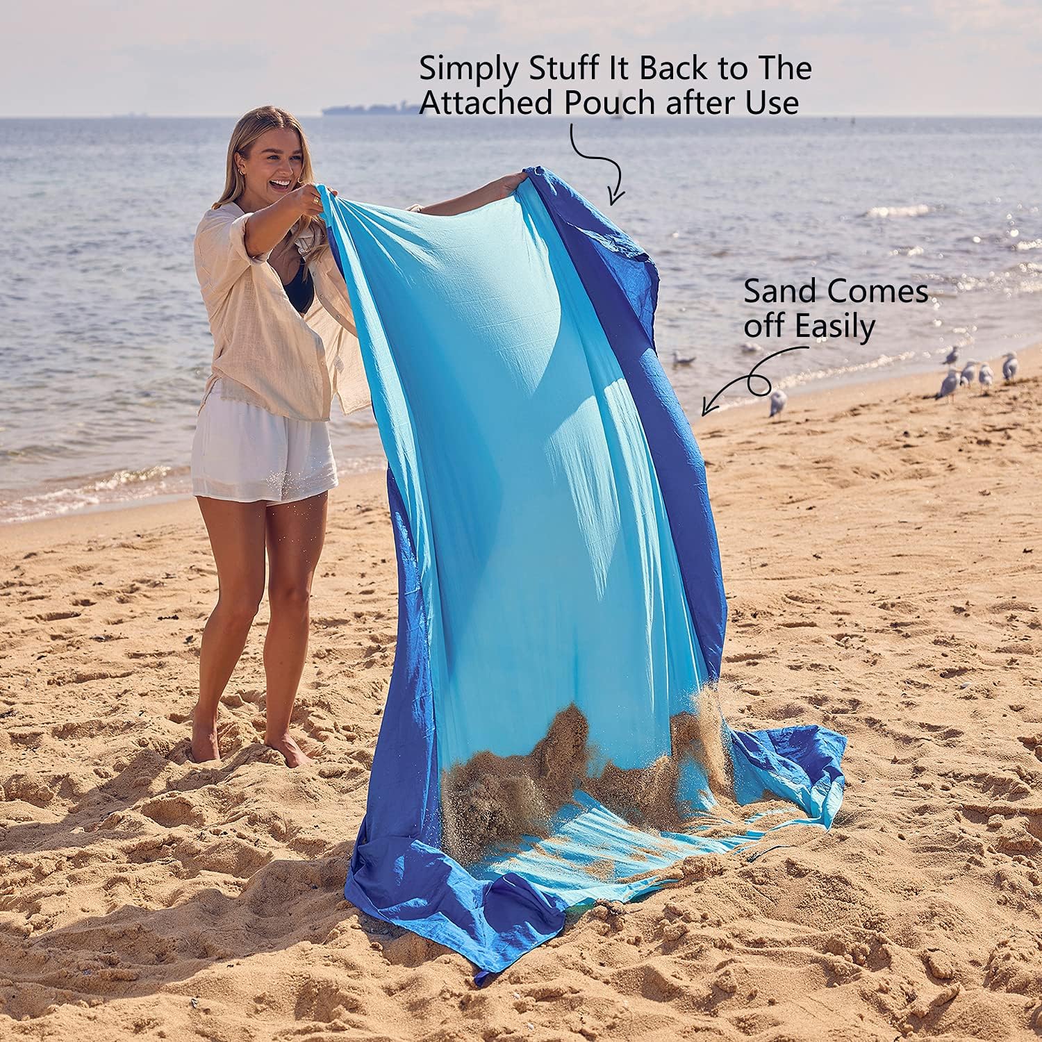 WEKAPO Beach Blanket - Extra Large Sandproof & Waterproof Mat | Quick-Drying for Picnics, Camping & Vacations