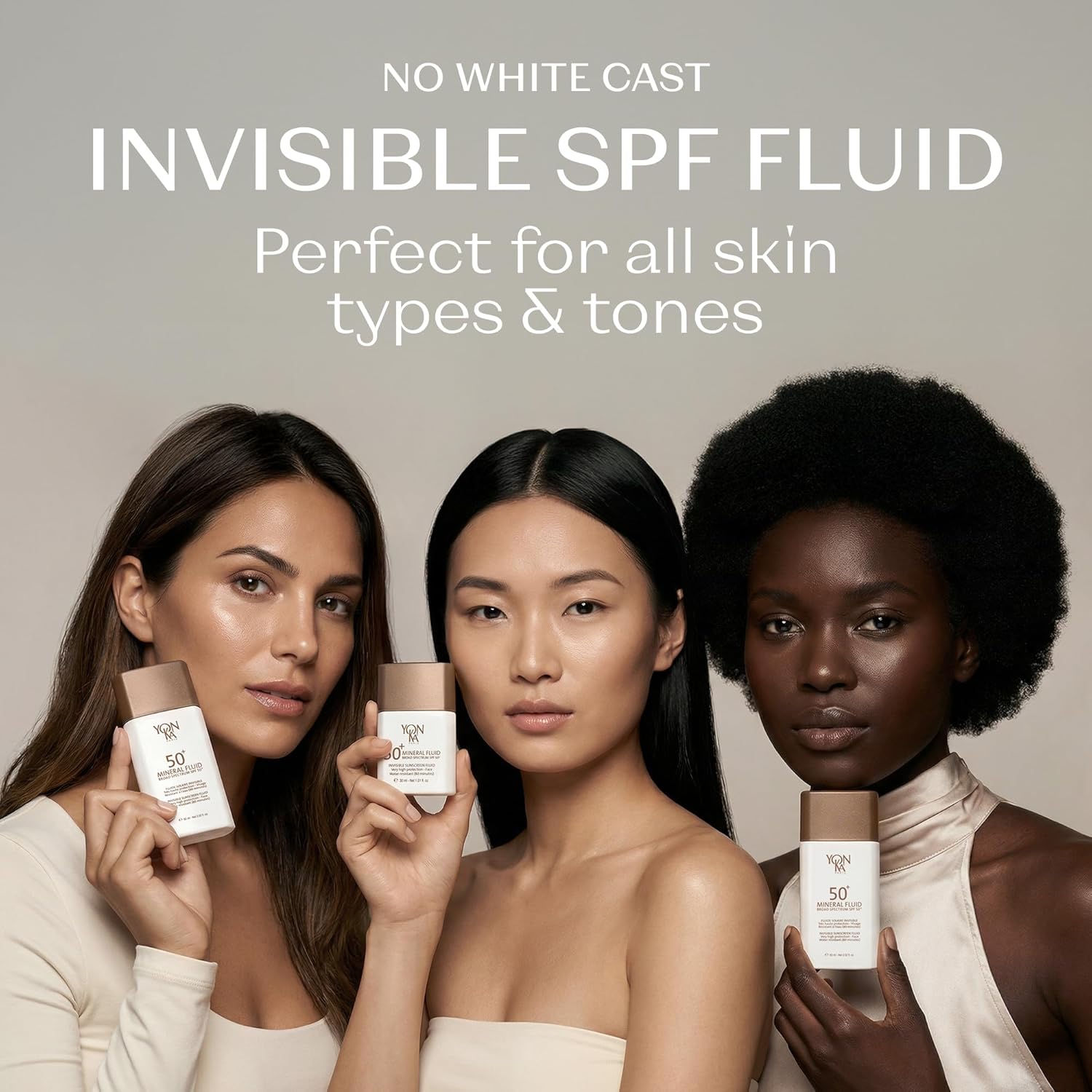 YONKA PARIS SPF 50 Mineral Fluid - Weightless Sheer Sunscreen with No White Cast | Fragrance-Free, Water-Resistant Daily Protection