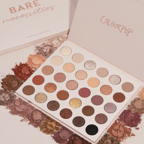 ColourPop Eyeshadow Palette - High-Pigment Eye Makeup with Matte, Metallic & Glitter Finishes - Bare Necessities (0.04 oz)