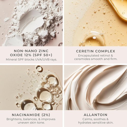PÜR MINERALS Tinted Sunscreen for Face - 4-in-1 SPF 50 Mineral Protection & Moisturizer - Lightweight, Buildable Tint