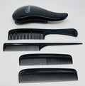 GENTS 5-Piece Hair Detangling Brush Set - Professional Salon Quality Comb & Brush Kit for Men Women - Anti-Static Black Bristles for All Hair Types